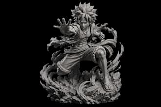 sculpt custom anime action figure, figurine, bust statue stl for 3d printing