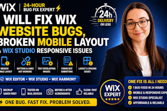 fix wix website bugs, broken mobile layout and wix studio responsive issues