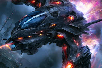 design sci fi spaceship, sci fi illustration and sci fi art