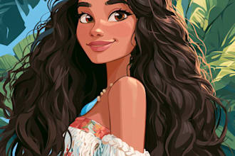 portrait into a disney style cartoon