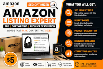 write SEO optimized amazon product listing and product description
