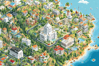 illustrate a creative vector map