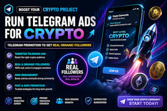 run telegram ads for crypto telegram promotion to get real organic followers