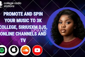 spin and promote music to 3k siriusxm djs, online channels, college radio and TV