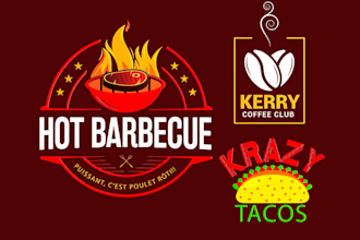 design coffee shop, wine, beer and food logo