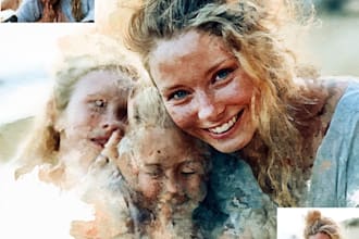 paint digital and watercolor portraits