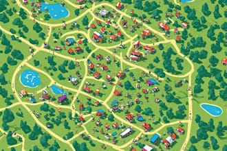 draw a vector maps, festival maps in illustrator