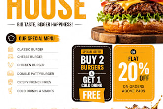 design premium restaurant, cafe and fast food flyer