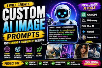 create custom ai image prompts for chatgpt, midjourney,