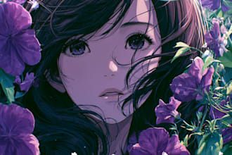 design a unique anime style album cover music cover