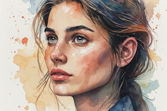 draw a watercolor illustration and children story book art