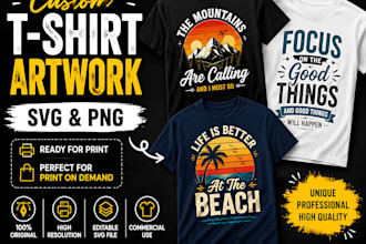 create custom t shirt designs in svg png for pod