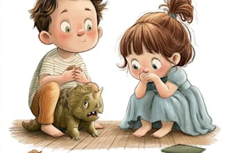 children story book illustration children book cover