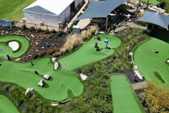 design 3d golf course, mini golf, golf club and landscape render