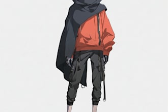 draw an anime illustration, character illustration
