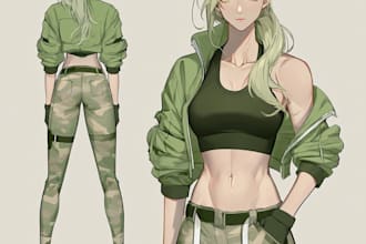 design anime character sheet for your v tuber fanart