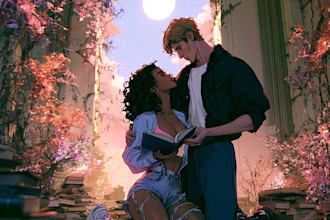 design romantic fantasy book with magical illustration