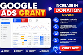 manage google ads grant for nonprofits, 501c3 and setup ads grants campaigns