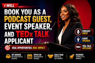 book you as a podcast guest, event speaker, and tedx talk applicant