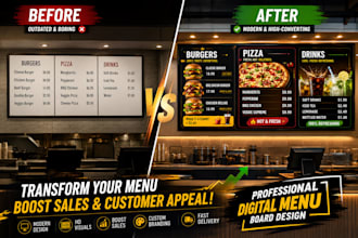 create stunning animated digital menu boards and TV menus that boost your sales