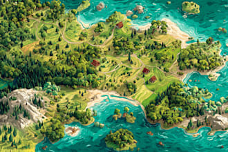 illustrate a creative vector map