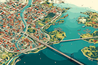 design high quality vector map of any area