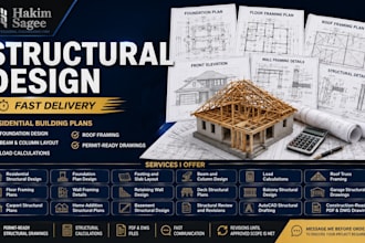 residential structural design foundation plans load calculations for permit