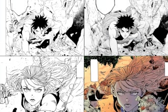 create shonen manga in black and white or full color