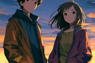 draw a anime character or anime couple character