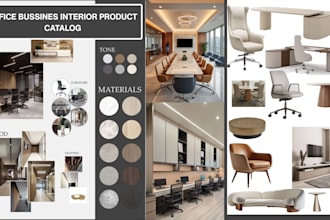 design office business interior furniture product catalog, spec book, lookbook