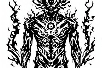 design a custom cyber sigilism tattoo stencil