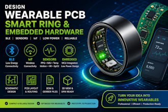design wearable pcb, smart ring, ble, sensors, iot and embedded hardware