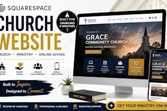 design a squarespace church website, ministry website with online giving
