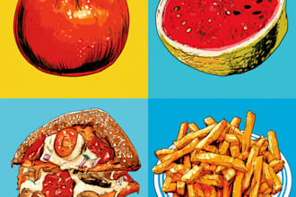 food pop art of your food pop art