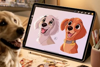 pet portrait into cute disney style