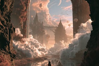 create a custom fantasy and fictional music album cover