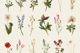 design botanical illustrations of flowers