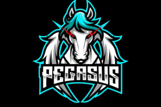 create awesome pegasus logo unlimited revisions