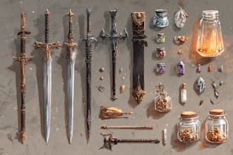 draw custom dnd weapons, magic items, and fantasy equipment