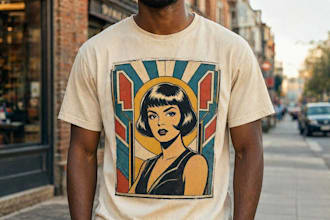 draw retro comic book, vintage poster illustration, retro pop art deco t shirt