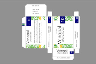 create a professional box packaging template and dieline