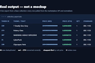 scrape nft and blockchain data from opensea into excel