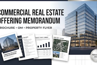 design commercial real estate offering memorandum brochure flyer and om design