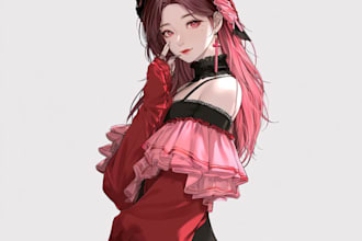 do an anime character art for merch