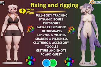 design custom avatar accessories, model props and vrchat wings