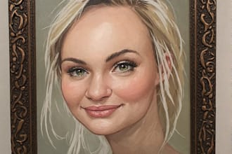 draw digital realistic oil portrait painting