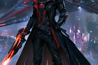 sci fi character illustration or sci fi character