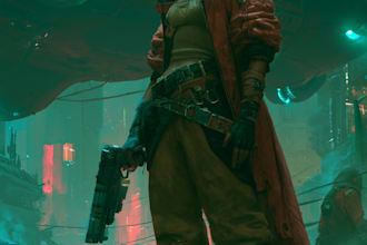 sci fi character illustration or sci fi character