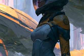 sci fi character illustration or sci fi character