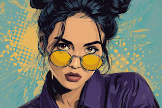 make a creative pop art illustration for you